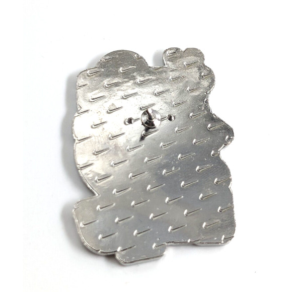 Nike Swoosh High Here For Day One Silver Tone Enamel Pin Advertise White Blue - Picture 4 of 5